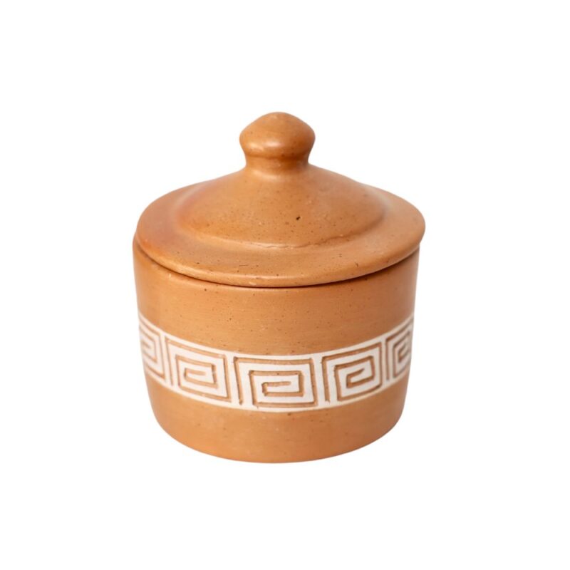 pote de ceramica com traços marajoara